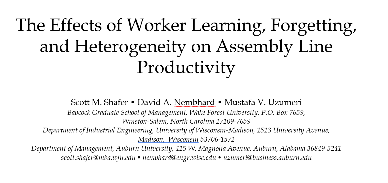 Learning and Forgetting